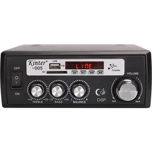 2*50W FM Radio Mp3 Player Audio Bluetooth-Compatible Power Amplifier Stereo Equalizer Home Theater Digital Mp3 Decoder Music AMP