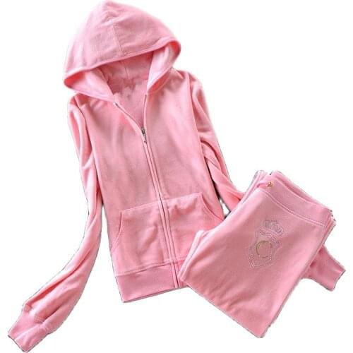 2021 Velvet Fashion WomenS Tracksuits Velour Suit Women Track Suit Hoodies And Pants black