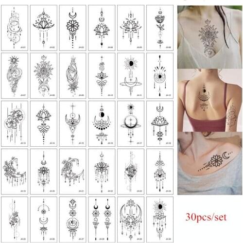 30pcs/set tatoo temporal Women festival tatoo sticker waterproof Clavicle Hand Body tatouage temporaire for woman