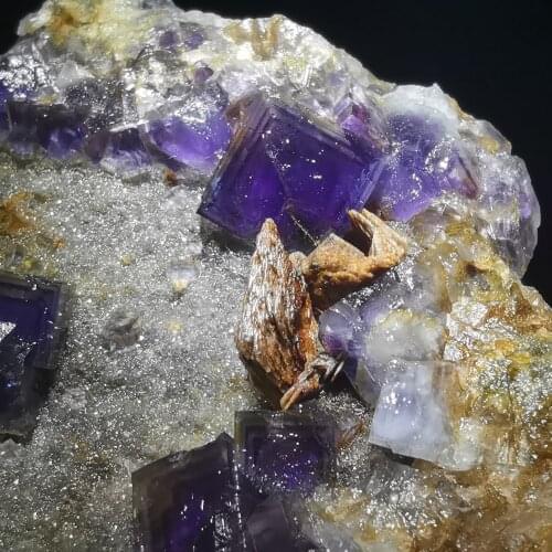 805.9gNatural rare window purple fluorite mineral specimen HEALING CRYSTAL QUARTZ GEM