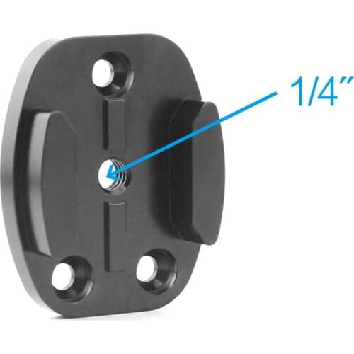 Aluminum CNC Black Flat Surface Tripod Mount Adapter for Gopro Hero 9 8 7 6 5 4 3 / SJcam / Yi Action Cameras w/ 1/4”Screw Hole