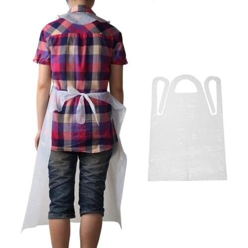 10pcs White Waterproof Oil Proof Disposable Plastic Aprons Hot Sale Antifouling Aprons Anti-splash Kitchen Restaurant Supplies