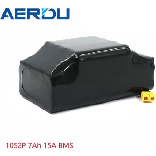 AERDU 36V 10S2P 7Ah High power&capacity 42V 18650 lithium battery pack scooter wheelbarrow with 15a BMS
