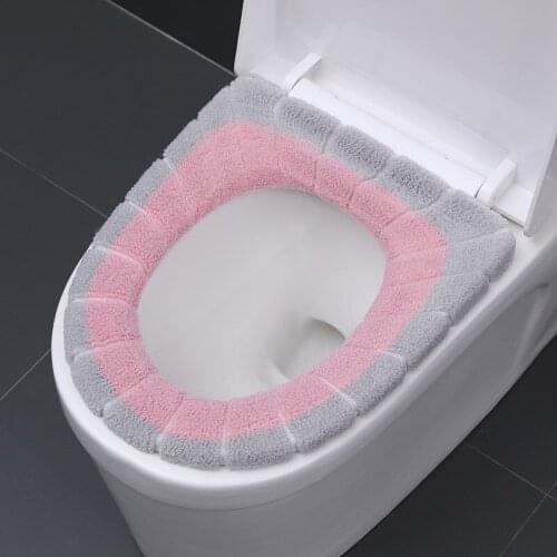 Toilet Seat Cover Comfortable knitting Bathroom Washable Closestool Standard Pumpkin Pattern Soft Cushion Toilet Cover Seat