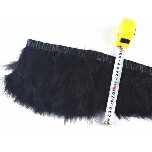 2Meters Black Fluffy Marabou Feathers Trims Fringe 6-8inch Turkey Feathers for Crafts Ribbon Boa Clothing Feathers for Clothes