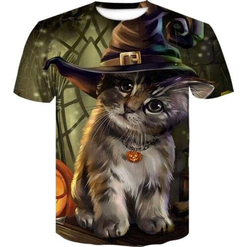 Popular men women T-shirt Summer Cute Cat 3D print animal t-shirts casual short sleeve t shirt round neck tops harajuku shirt