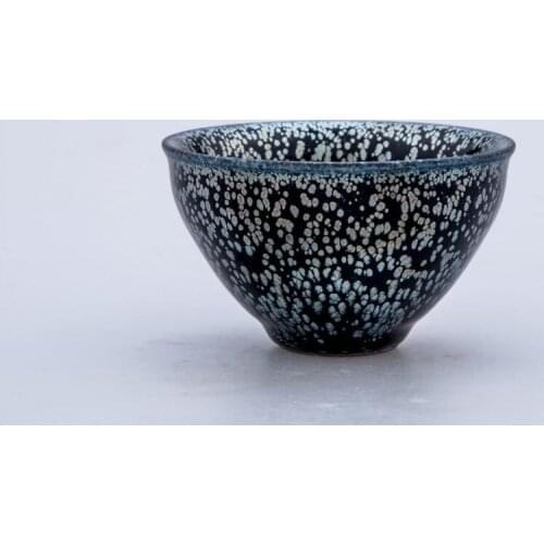 Jianzan Chinese Vintage Tea Cup Jian Ware Handleless Tea Cups Oil Glaze Tenmoku Pottery Health Benefits more Jellyfish oil drop