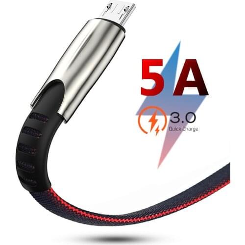 5A Quick Charger Data Wire Micro USB Cable Zinc Alloy Braided Cable For Samsung S6 S7 edge A10 Huawei Y5p Xiaomi Redmi 9AT 9C
