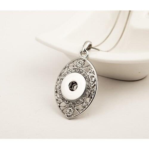 Water Drop 156 Carvings Snap Buttons Necklaces & Pendants Silver Plated Statement Necklace For Women DIY Jewelry gift