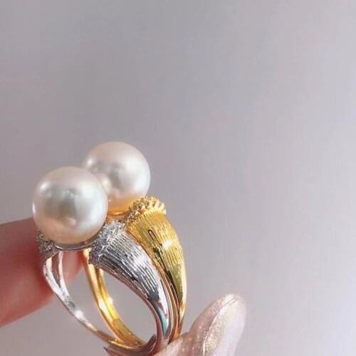 925 Sterling Silver Adjustable Free Size Ring Settings Findings Mountings Parts for Pearl Corals Jade Crystal Agate 10pcs/lot