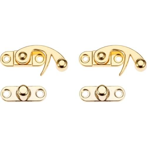 2Pcs 29*33mm Box Latch Clasp Furniture Locked Box Suitcase Toggle Latch Clasp Buckles Antique Lock Zinc Alloy Wooden Box Lock