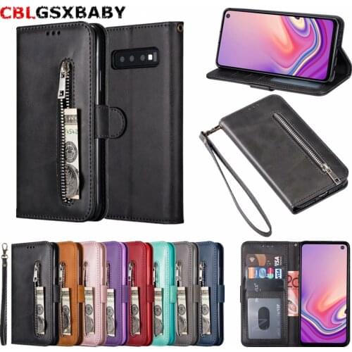 Zipper Wallet Leather Case For Samsung S20 S8 S9 S10 Plus Flip Phone Case Cover For Samsung Note 20 10 A10 A20 A50 A70 A51 A71