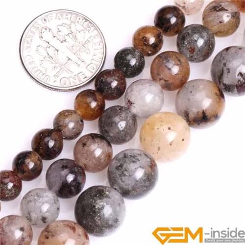 6mm 8mm 10mm Round Natural Mixed Color Lodalite Quartzs Stone Gem Stone Semi Precious Beads Loose Beads For Jewelry Making 15"