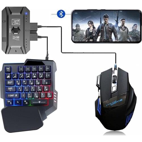Mobile Controller Gaming Keyboard Mouse Converter PUBG Mobile Controller Gamepad Bluetooth 5.0 for Android MTK IOS Adapter