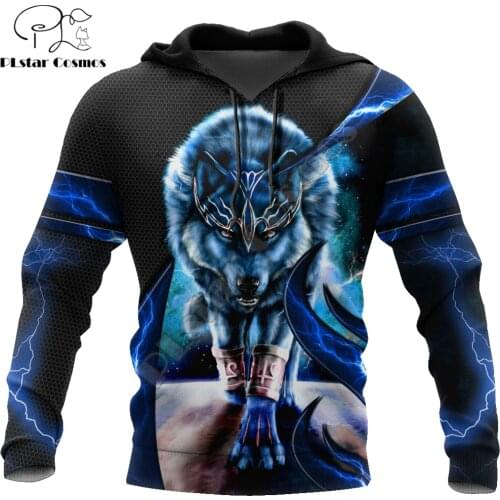 Blue Thunder Wolf 3D All Over Printed Autumn Men Hoodies Unisex Casual Pullover Zip Hoodie Streetwear sudadera hombre DW0530