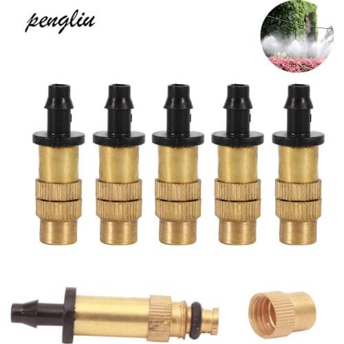 20 pcs Irrigation Adjustable Misting Nozzle for Gardening Sprinkle Brass Watering Sprinkler Sprayer Connect to 4/7mm Hose IT109