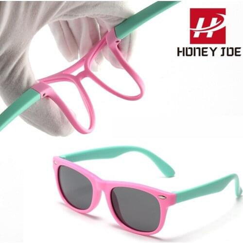 Polarized Kids Silicone Sunglasses Boys Girls Eyewear Shades UV400 Outdoor Children Classic Baby Fashion Vintage Square Stylish