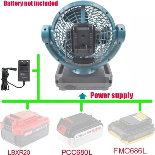 DCF102 Portable Cordless Fan For Black Decker Porter-Cable Stanley 14.4V 18V 20V Lithium Battery LBXR20 PCC685L FMC680L LBX4020