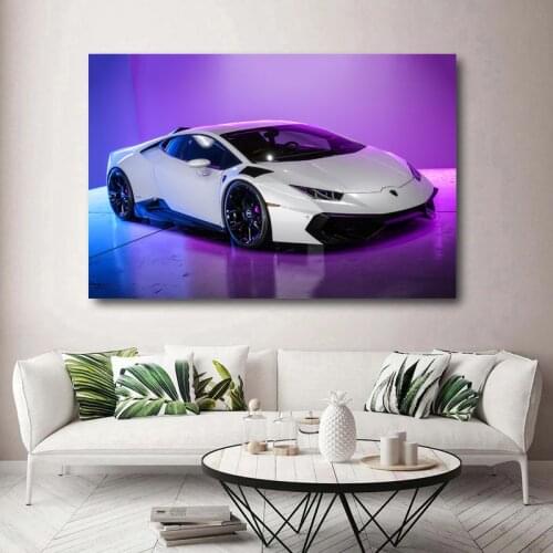 Supercar Posters Huracan White Car Sportscar Picture Wall Art Prints Canvas Paintings for Home Room Decor
