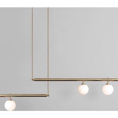 Post modern hardware restaurant glass ball chandelier Art Cafe living room designer model room Chandelier