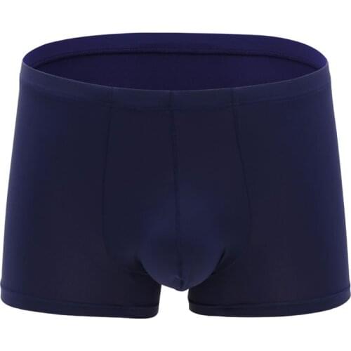 Sexy Men Plus Size Ice Silk Smooth U Convex Pouch Boxer Low Rise Big Penis Pouch Breathable Underwear Boxer Gay Wear 10