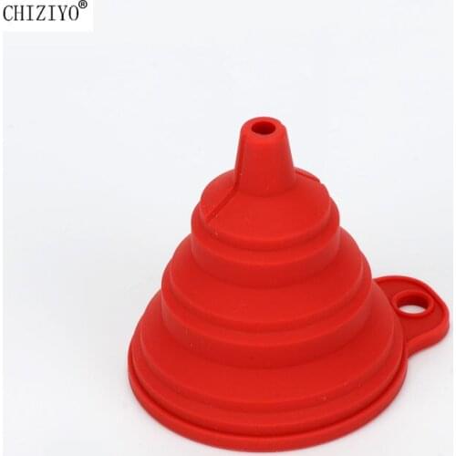 Silicone Folding Funnel Gasoline Oil Fuel Petrol Diesel Liquid Washer Fluid Change Liqueur Cooking Oil Transfer Kitchen Tools