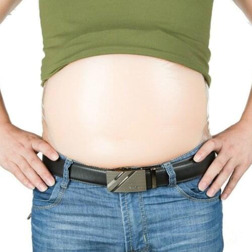 Silicone Fake Belly False Pregnancy Beer Belly Man Big Artificial Fake Potbelly Tummy Bump Prop 3 Size Men Corset Waist Trainer