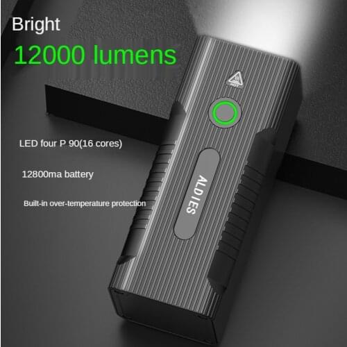 12000 Lumens Big Outdoor Flashlight Rechargeable Tourch Light Powerful Flashlight Power Bank Taschenlampe Camping Equipment