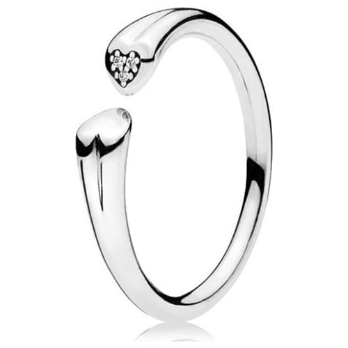 High Quality 925 Sterling Silver Open Heart Couple Pan Ring Suitable For Ladies Wedding Gift Party Diy Jewelry