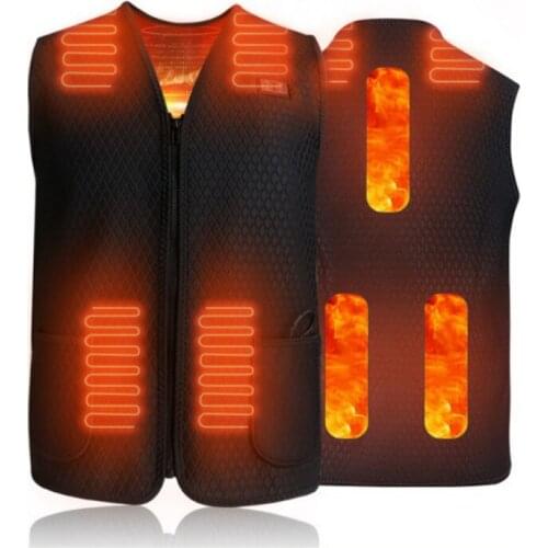 Heated Vest Outdoor Fishing Hunting Waistcoat Hiking Vest Jacket USB Men Winter Electrical Heated Sleevless Jacket