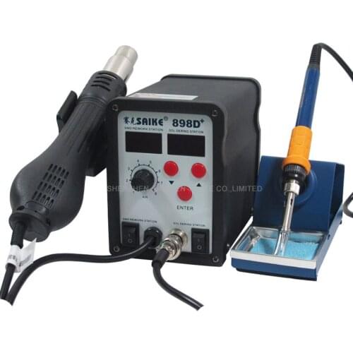 898D+ Welding Solder Iron Heat Hot air Gun with English Manual Soldering Station Welder