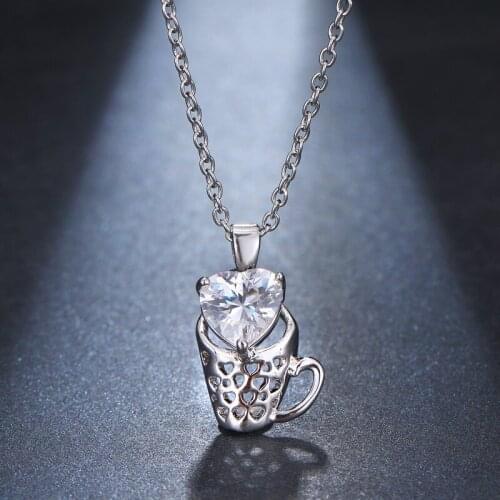 Emmaya Brand Fashion Charm New Hot AAA Cubic Zircon Cup Shape Pendant Necklace for Women Or Lovers Crystal Jewelry Wedding Gift