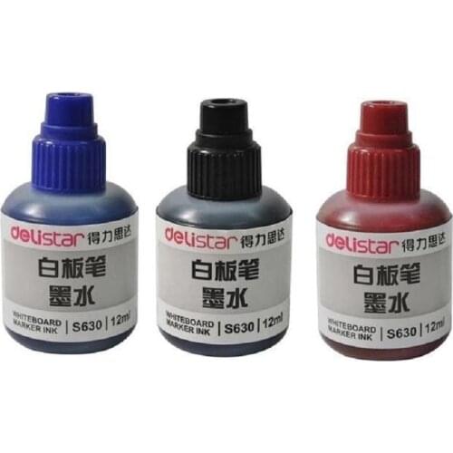 Deli S630 whiteboard marker pen ink 12ml red/black/blue color school & office stationery supplies