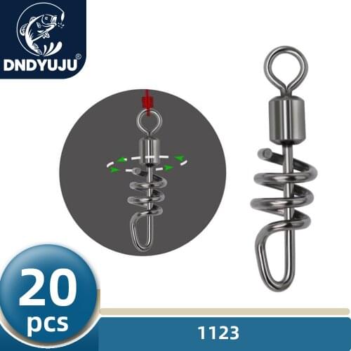 DNDYUJU (10-20PCS)(10-3/0Size)Fishing Connector Rolling Swivel With Screwed Snap Fishing Swivels Tackle Fishing Lure Connector