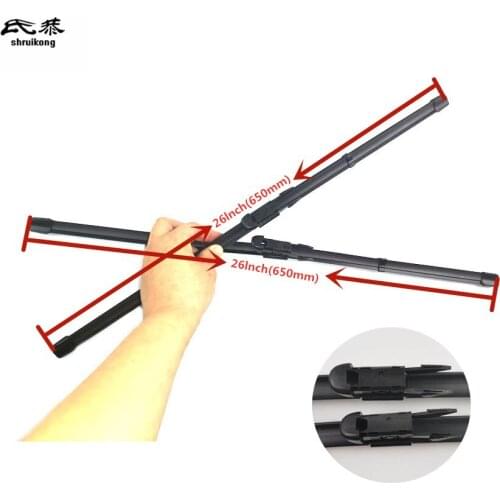 Free shipping 2pcs/lot SG-004 Wiper blades for 2006-2016 AUDI Q7 26"+26" fit pinch tab type wiper arms only car accessories