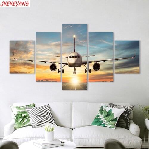 Full Square/Round Drill 5D DIY diamond painting 5pc airplane Pictures mosaic Diamond Embroidery J2662