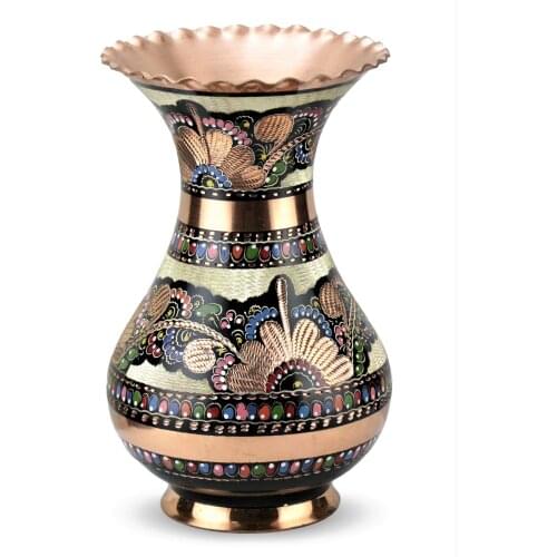 Morya Copper Retro Vase Gold Decorative Ornaments Palace Flower Arrangement Home Decor Living Room Wedding Flower Vases Statues
