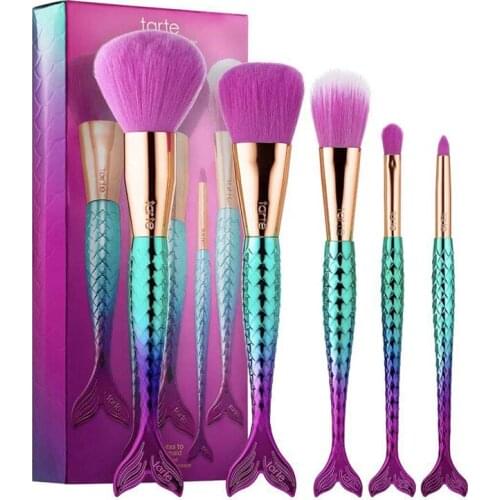 NEW 5/7Pcs Design Makeup Brush SetDiamond Mermaid Powder Blush Blending Eye shadow Lip Cosmetic Beauty Pincel brochas maquillaje