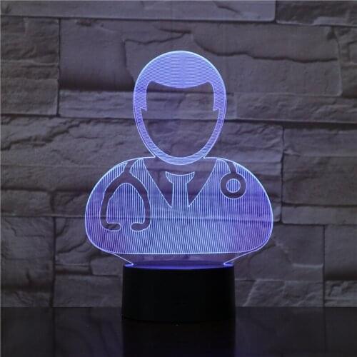 New Robot Man colorful 3D led night light 7 Colors auto Changing 3D Illusion lamp kids/baby bedroom bedside table lamp 1754