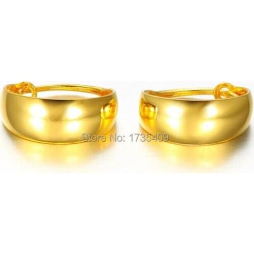 Authentic Solid 24k Yellow Gold Earring/ Ladys Smooth Earring / 4.65g