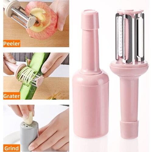 3 Cutter head Vegetable Peeler with Lid Julienne Cutter Multi-function Garlic masher Tomato Potato Carrot Grater Kitchen Tool