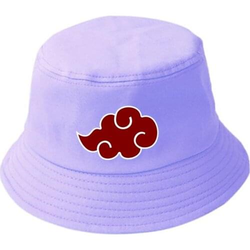90s Women Men Panama Bucket Cap The Design Flat Visor Fisherman Hat Naruto Akatsuki Anime Sun Purple Hat Hip Hop Fishing Hats