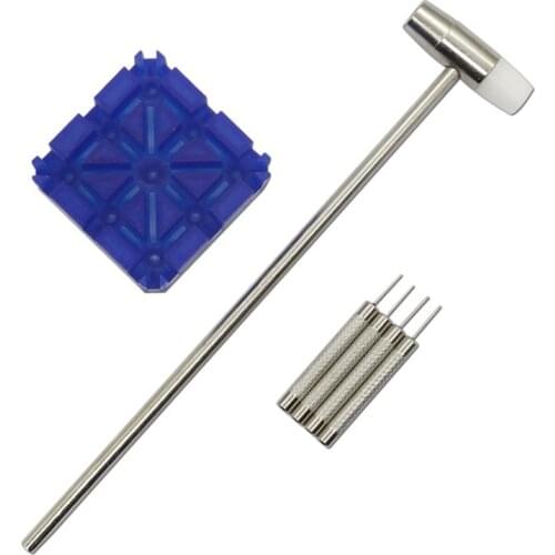 Watch repair tool strap adjustment 6Pcs combination short stroke small hammer beige seat cut off strap meter