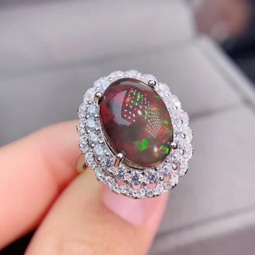Natural and Real Black Opal Elegant Ring New Arrival Top Grade Natural and Real Black Opal Ring 925 sterling silver Opal Ring