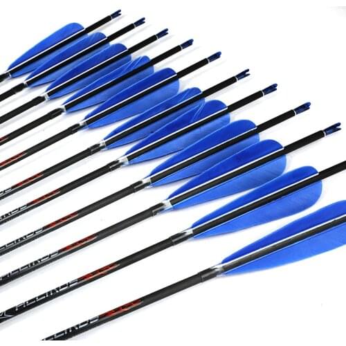 6/12pcs ID 4.2mm Carbon Arrow Spine 300 350 400 500 600 700 800 900 1000 1100 1300 1500 1800 Archery for compound Bow Shooting