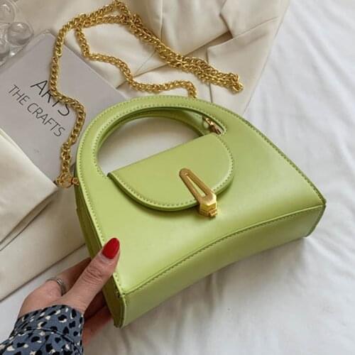 Solid Color PU Leather Shoulder Crossbody Bags For Women 2021 Womens Designer Small Chain Handbag Female Travel Messenger Bag