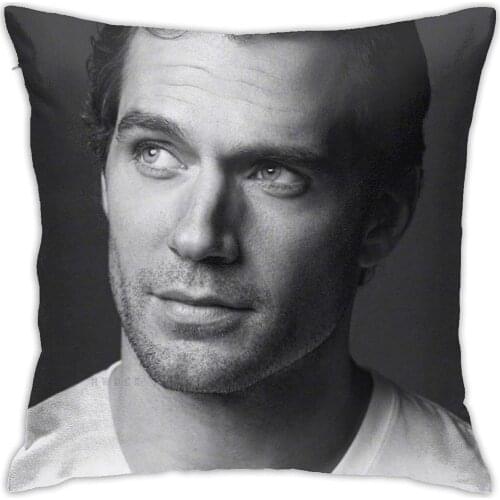 Uubik Henry Cavill Fashion Charming Man Charm Gentleman Pillowcase Square Soft Cushion with Hidden Zipper for Sofa Bedroom Home