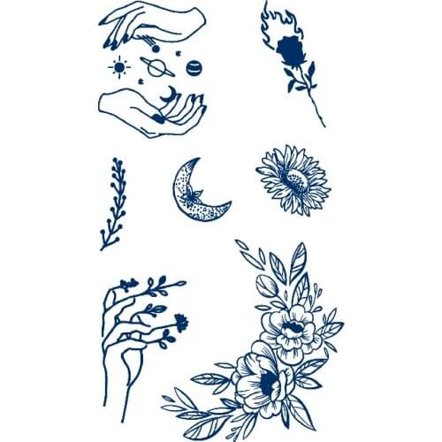 Moon/feather/butterfly/arrow/flower Tattoo Lasts 15 Days Waterproof Temporary Tattoos Men Flash Tatoo Fake Tattoo