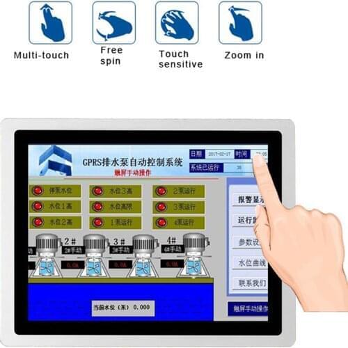 10 12 15 17 19 21" Embedded Industrial Touch Panel computer with Capacitive Touch All-in-One PC Win 10 pro Intel Core i5-7200U