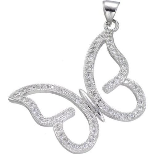 JUYA Jewelry Making Charm High Quality Copper with Micro Pave CZ Butterfly Charms for Necklace Pendant Women Fashion Jewelry